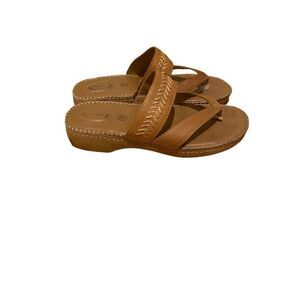 Dr Scholls Tan Slip On Sandals